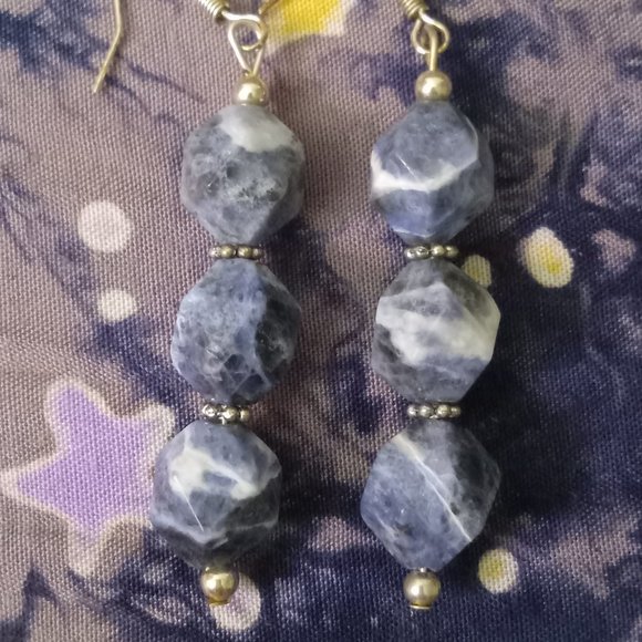 Handmade Sodalite Earrings - Picture 3 of 4